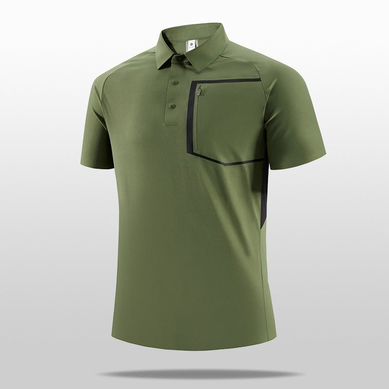 Bird Home Same Style Ice Silk Polo Shirt Chest Pocket Traceless Sonar Bead Lassel T-Shirt Short Sleeve High - Image 2