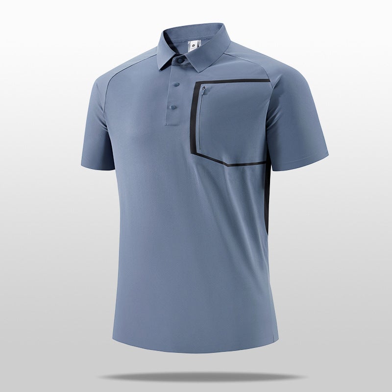 Bird Home Same Style Ice Silk Polo Shirt Chest Pocket Traceless Sonar Bead Lassel T-Shirt Short Sleeve High - Image 4