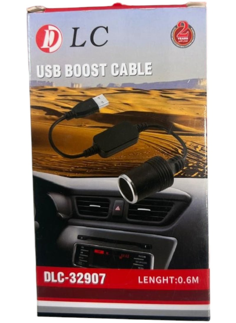 DLC USB Car Adapter Voltage Converter-5V to 12V Car Lighter Power Boost Inverter with 0.6m Cable for Driving Recorder,Car Battery & Fan DLC-32907  - Image 4