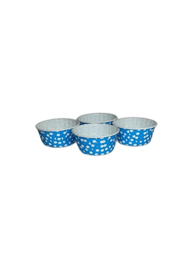 Baekence Bake and Serve Muffin Cup Cake Liners Cake Moulds Baking Cups Blue Dot (50x40), Pack of 400 pcs - Image 1
