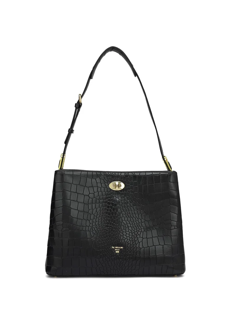 Genuine Leather Black Tote Bag