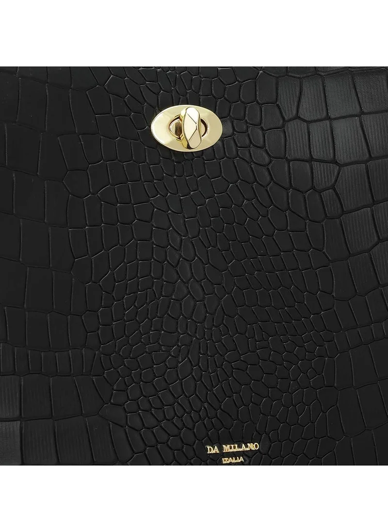 Da Milano  Genuine Leather Black Tote Bag for Women | Best Price UAE