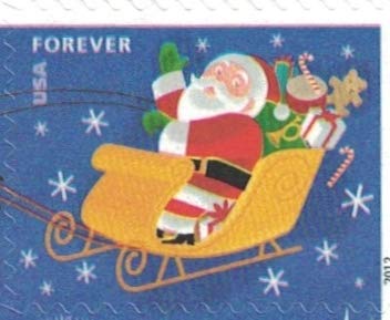 USPS Santa and Sleigh (Sheet of 20) First-Class Mail Forever Postage Stamps 2012 Scott 4712-4715 - Image 5