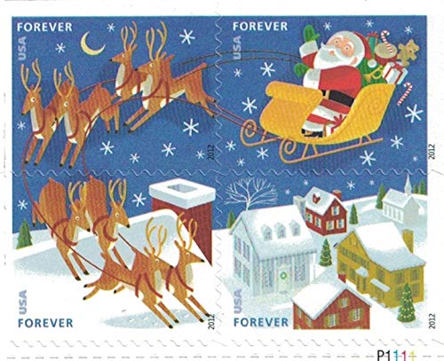 USPS Santa and Sleigh (Sheet of 20) First-Class Mail Forever Postage Stamps 2012 Scott 4712-4715 - Image 3