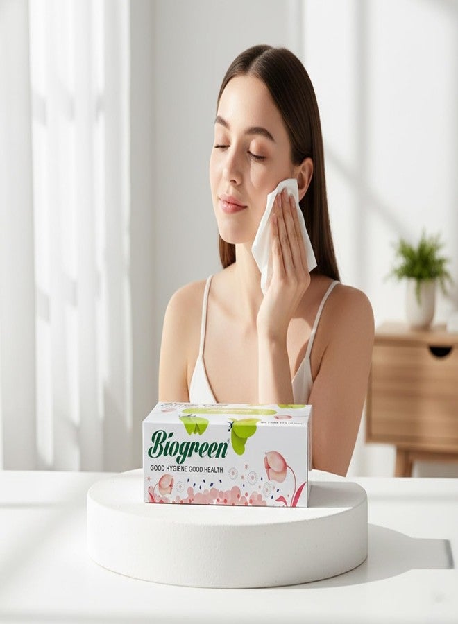 Biogreen So Soft Facial/Face Tissues 100 Pulls Per Box - Pack of 6 - Image 2