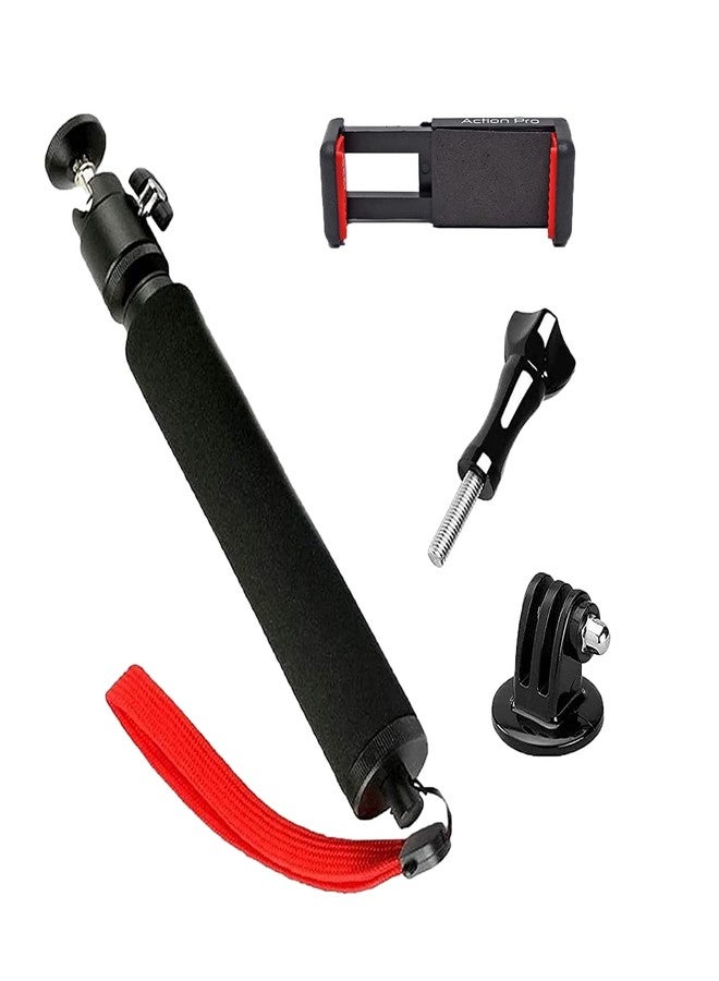 Action Pro Waterproof Extendable Selfi Stick Monopod with Phone Holder Compatible with GoPro-13/12/11/10/9/8/7/6/5/4/3+/3/SJCAM/Xiaomi/YI Other Action Cameras and Smart Phones - Image 1
