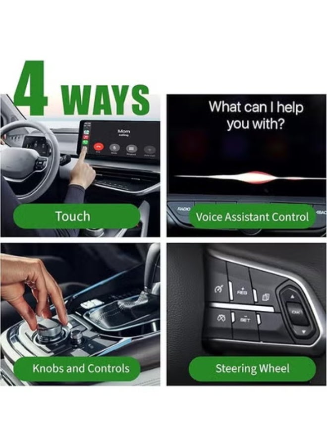 محول لاسلكي 2 في 1 (كاربلاي وأندرويد أوتو) - اتصال واي فاي 5.0 جيجاهرتز مستقر - توصيل وتشغيل مباشر بمنافذ USB A/C لموبايلات الآيفون والأندرويد - Image 3