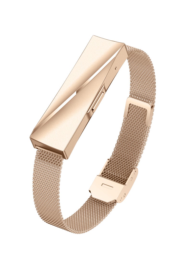 لييج سوار ذكي مقاوم للماء بخاصية التفاعل بين الزوجين للرجال والسيدات، عداد الخطوات، مراقبة الصحة، جهاز تتبع اللياقة البدنية الرياضي مع حزام مزدوج قابل للاستبدال باللون الذهبي الوردي - Image 2