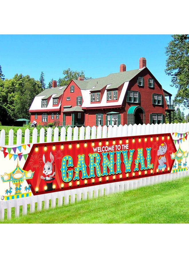 KATCHON Big Welcome To The Carnival Banner 120X20 Inch ; Carnival Theme Party Decorations ; Carnival Backdrops For Party ; Carnival Decorations For Event Outdoor ; Circus Backdrop Circus Party Decorations - Image 1