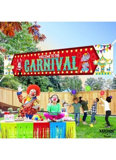KATCHON Big Welcome To The Carnival Banner 120X20 Inch ; Carnival Theme Party Decorations ; Carnival Backdrops For Party ; Carnival Decorations For Event Outdoor ; Circus Backdrop Circus Party Decorations  - Image 3