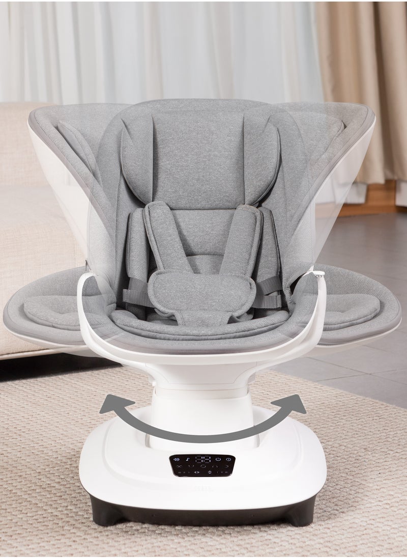 Deluxe Multi-Dynamic Baby Seat with Gentle Remote, 5 Feeding Modes, 360° Rotation, App Control, 3 Recline Modes, and 12 Melodies Suitable for babies from birth to 36 months (maximum weight 15 kg)