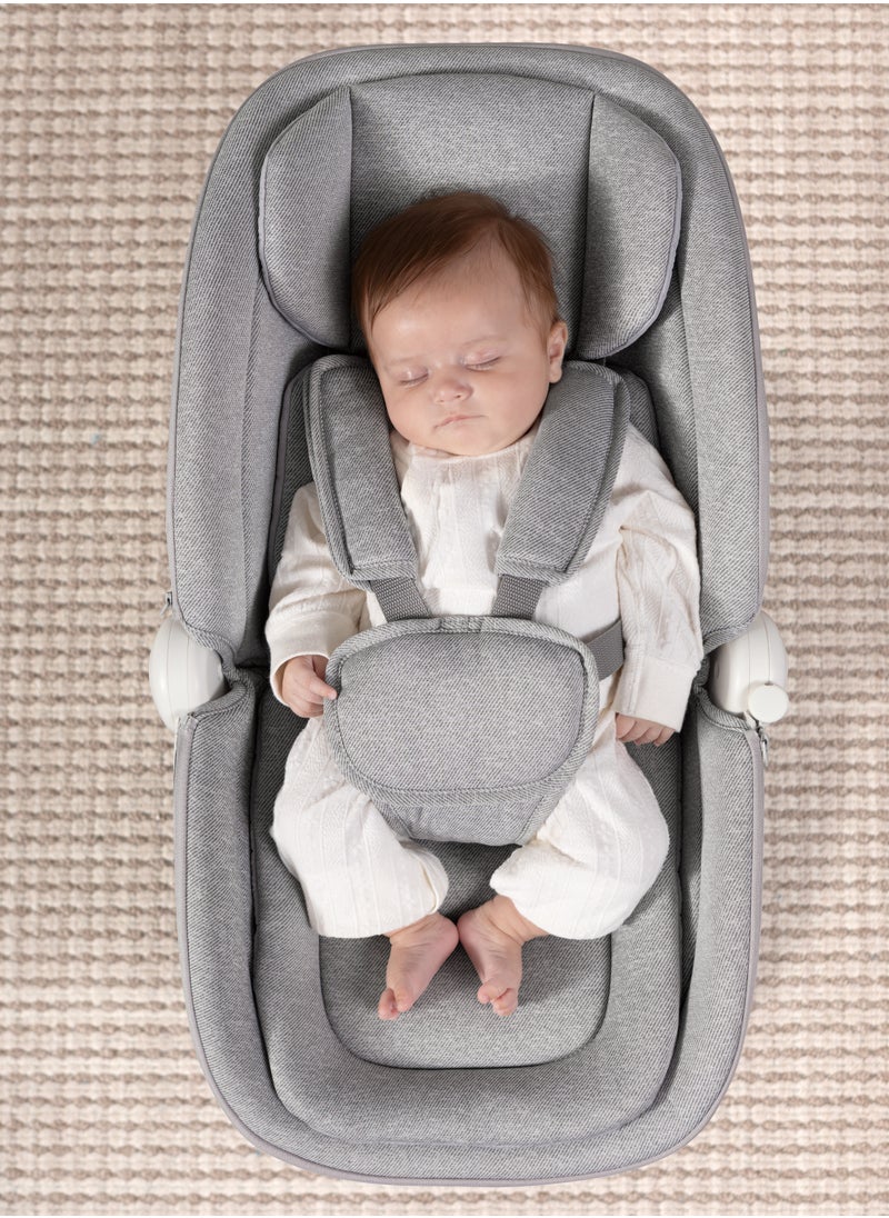 Deluxe Multi-Dynamic Baby Seat with Gentle Remote, 5 Feeding Modes, 360° Rotation, App Control, 3 Recline Modes, and 12 Melodies Suitable for babies from birth to 36 months (maximum weight 15 kg)