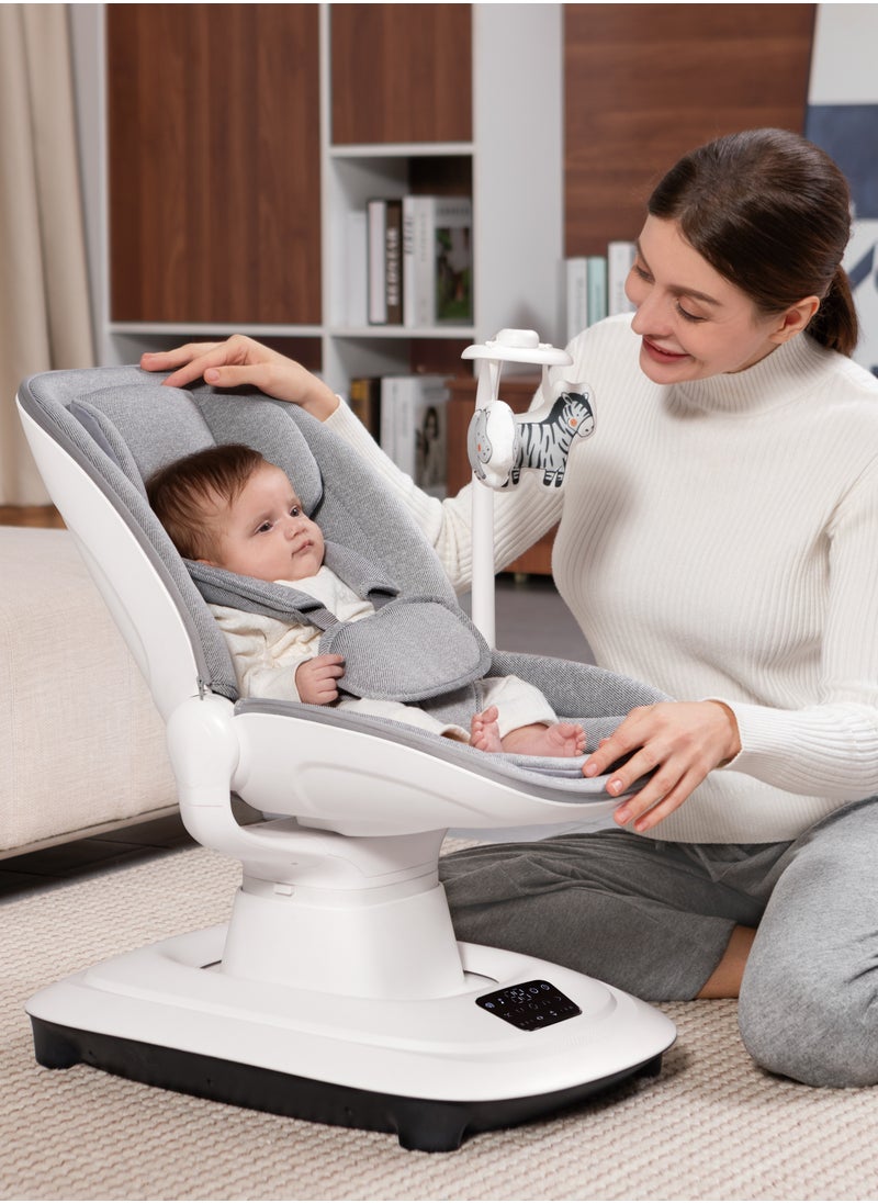 Deluxe Multi-Dynamic Baby Seat with Gentle Remote, 5 Feeding Modes, 360° Rotation, App Control, 3 Recline Modes, and 12 Melodies Suitable for babies from birth to 36 months (maximum weight 15 kg)