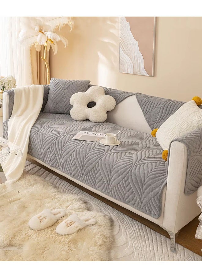 وسادة أريكة بسيطة وعصرية، غطاء أريكة غير قابل للانزلاق، وسادة مسطحة، غطاء أريكة هولندي عالمي مناسب لأربعة فصول، متعدد المقاسات، مقاوم للتآكل، متسخ، قابل للغسل، يمكن إزالته (رمادي) - Image 5