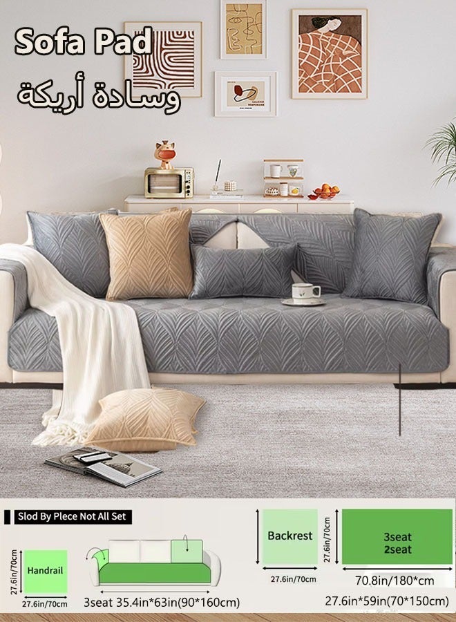 وسادة أريكة بسيطة وعصرية، غطاء أريكة غير قابل للانزلاق، وسادة مسطحة، غطاء أريكة هولندي عالمي مناسب لأربعة فصول، متعدد المقاسات، مقاوم للتآكل، متسخ، قابل للغسل، يمكن إزالته (رمادي) - Image 2