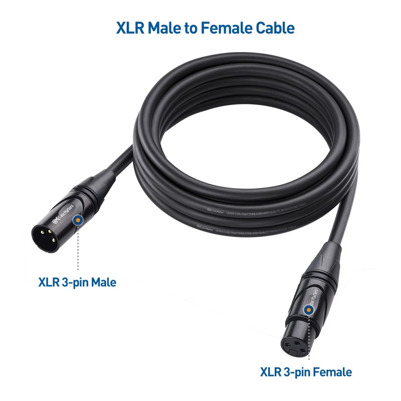 Cable Matters 2-Pack Premium XLR to XLR Cables, XLR Microphone Cable 10 Feet, Oxygen-Free Copper (OFC) XLR Male to Female Cord, Mic Cord, XLR Speaker Cable, Black - Image 3