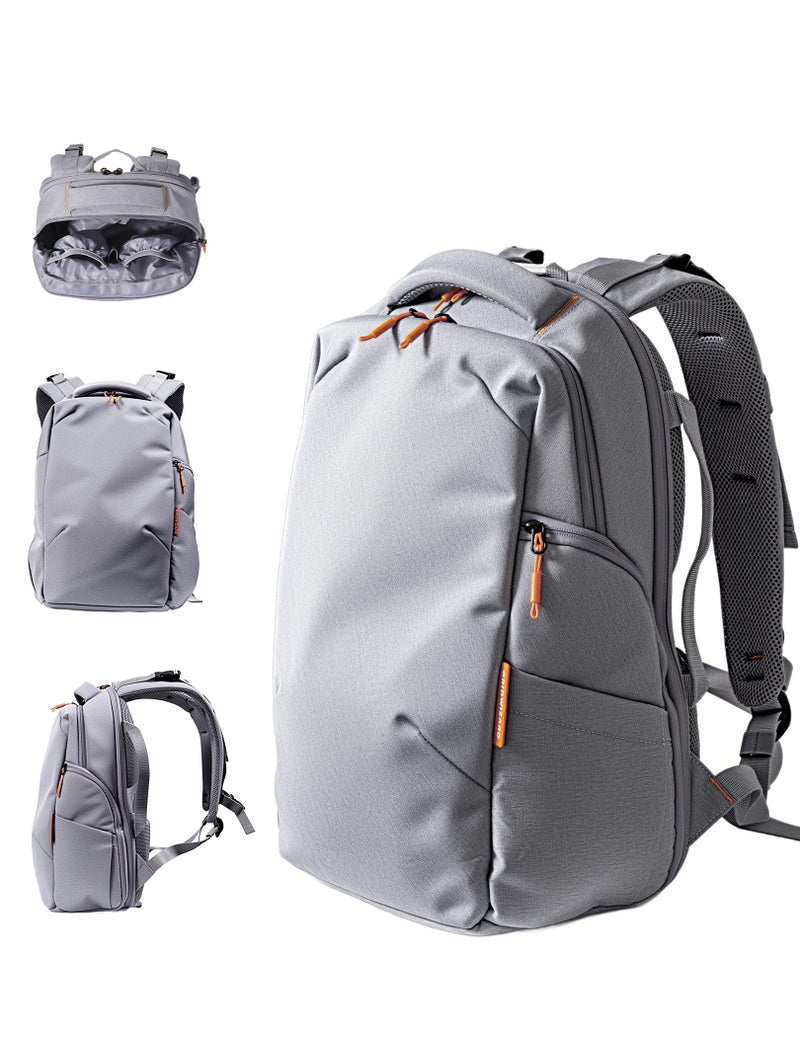 BABELIO Grid Wizard Diaper Bag Backpack - Multi Function Waterproof Diaper Bag, Travel Essentials Baby Bag with Insulated Bottle Holders, Baby Shower Gifts, Grey - Image 1