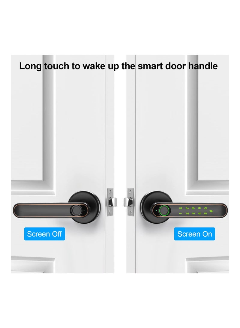 SYOSI Fingerprint Door Lock Biometric Door Knob Keyless Entry Door Handle with Fingerprint Keypad Lock with Touchscreen Noise Free Smart Door Lock for Bedroom Office Apartment Airbnb - Image 2