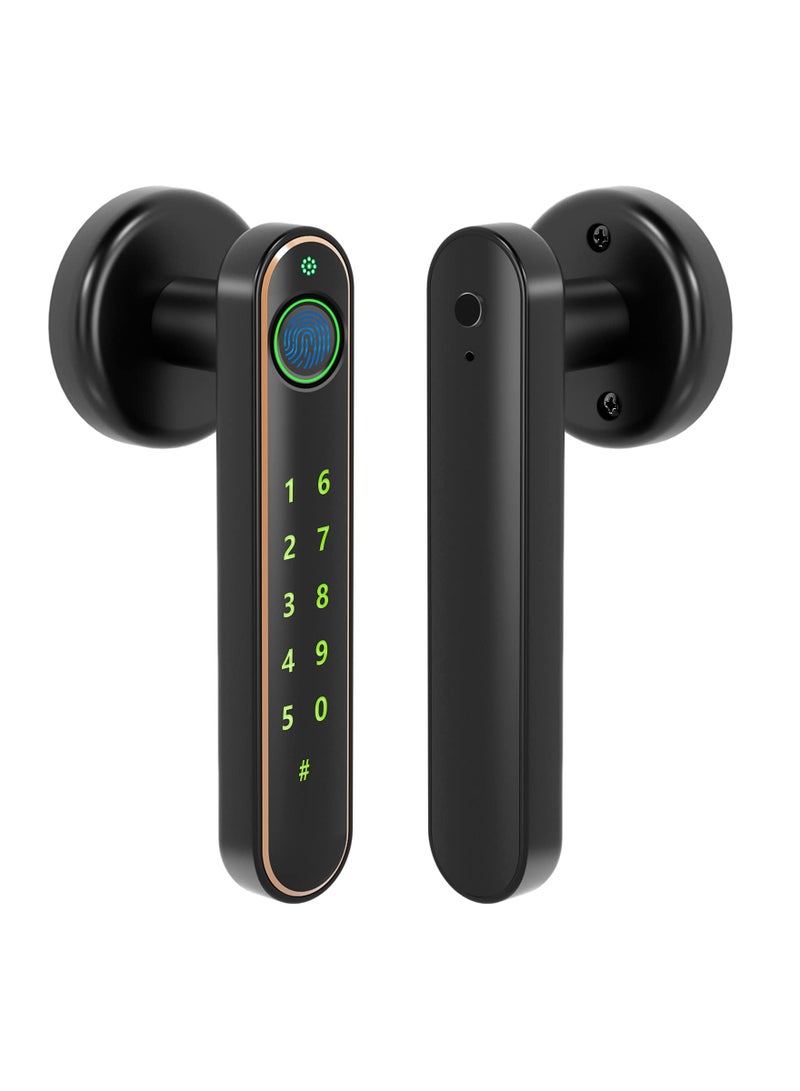 SYOSI Fingerprint Door Lock Biometric Door Knob Keyless Entry Door Handle with Fingerprint Keypad Lock with Touchscreen Noise Free Smart Door Lock for Bedroom Office Apartment Airbnb - Image 1