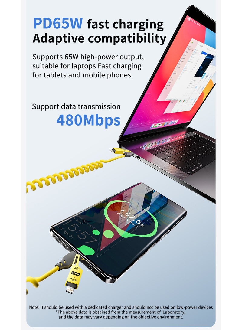 Generic 65W 4-in-1 Multi Charging Cable, Fast Charging Cable for car with Lightning/Type C/USB A Port  - Image 5