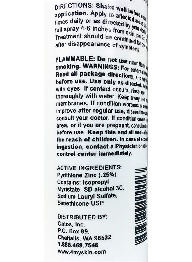 Zinc Spray .25% Pyrithione Zinc (ZnP), 4 oz (2 Pack)