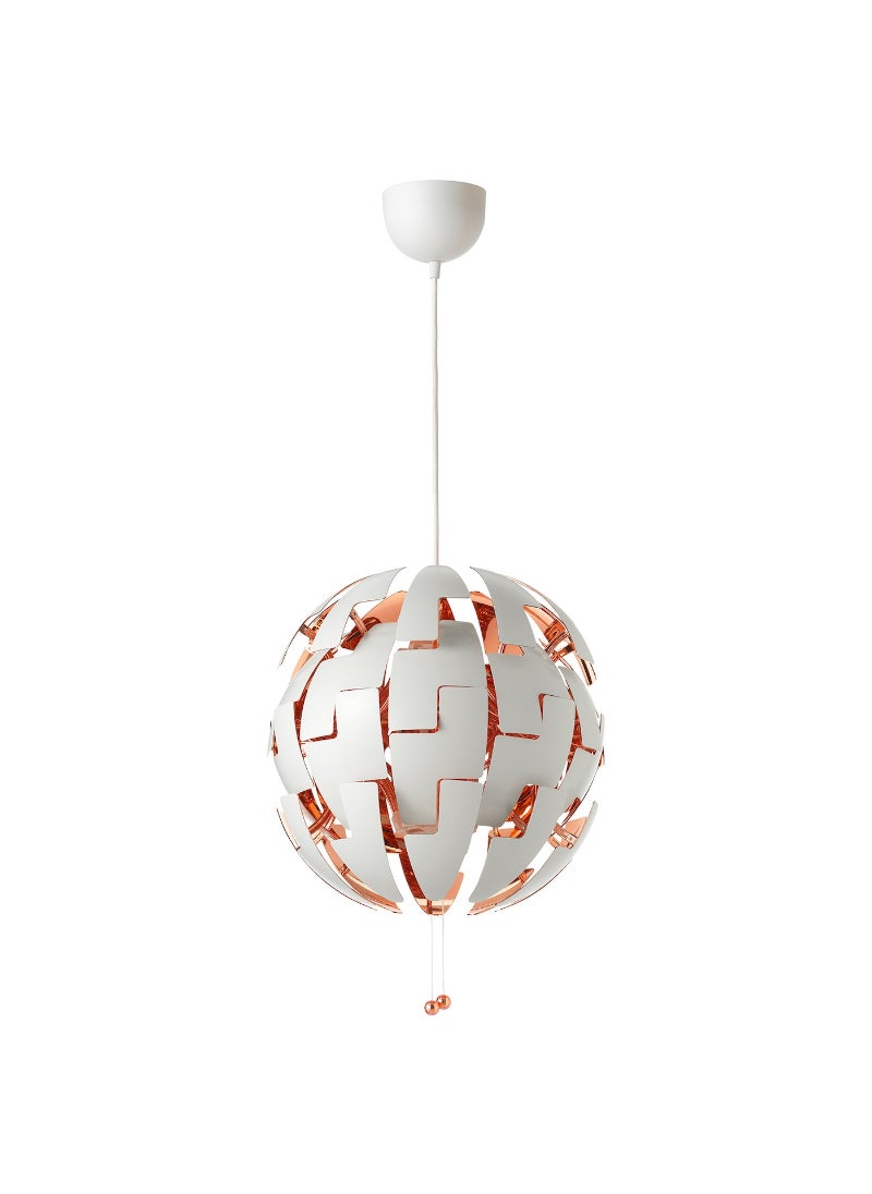Pendant Lamp, White Copper-Colour, 35 Cm 