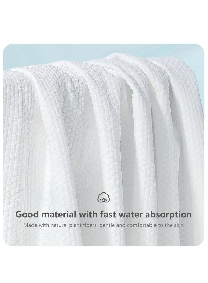 2 pcs, individually wrapped disposable bath towels, portable, soft, thickened, pure cotton, no fluorescence, high water absorption, disposable white cotton travel bath, high quality disposable bath towels, 140 x 70 cm  - Image 2