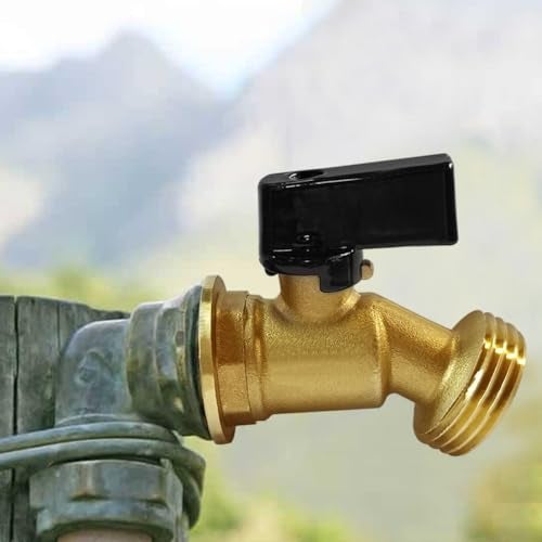Uenede Brass Garden Hose Bibb Valve 34 NPT MIP Male Inlet to 34 GHT Male Outlet Faucets Spigot with Quarter Turn Ball Valve Pack of 2 - Image 3
