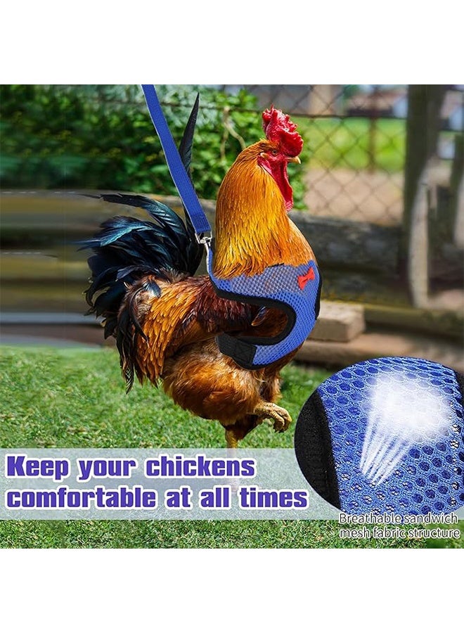 Chicken Harnesswith Leash, Breathable, Adjustable, Comfortable for Chickens, Ducks, Geese, and Small Pets (small, Blue) - Image 4