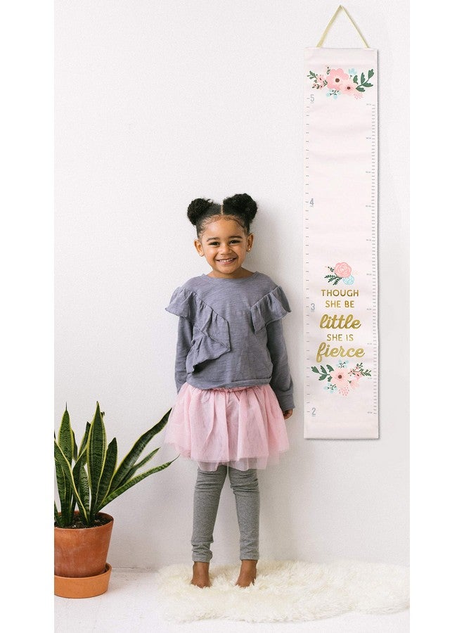 Pearhead Floral Wall Growth Chart for Girls, Kids Height Measuring Chart, Wall Decor for Girls Bedroom Or Nursery, Baby Growth Chart, Though She Be Little She is Fierce - Image 4