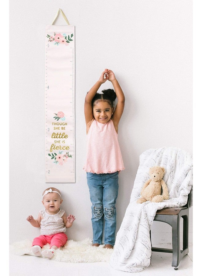 Pearhead Floral Wall Growth Chart for Girls, Kids Height Measuring Chart, Wall Decor for Girls Bedroom Or Nursery, Baby Growth Chart, Though She Be Little She is Fierce - Image 5