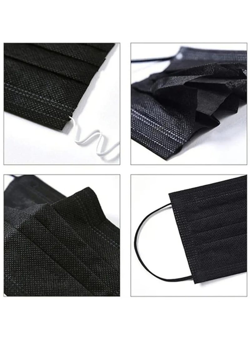 general Disposable Face Mask 3 Ply with Earloop Breathable Protective Comfortable 50 Pieces per Box Black - Image 3