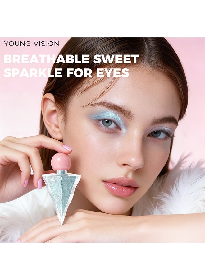 يونج فيجن ظلال عيون سائلة، ظلال عيون بشكل مثلث طويلة الأمد مقاومة للماء لامعة ومتألقة، قلم تحديد العيون السائل، ظلال عيون متلألئة للحفلات والمهرجانات، #06 - Image 3