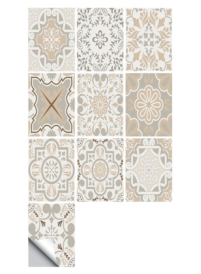 Jacklove 25 PCS Moroccan Style Tile Sticker, 4x4 Inch(10x10cm) Traditional DIY Murals, Tile Waterproof Oil Proof Removable Decals for Bathroom & Kitchen Backsplash (TS-491) - Image 1