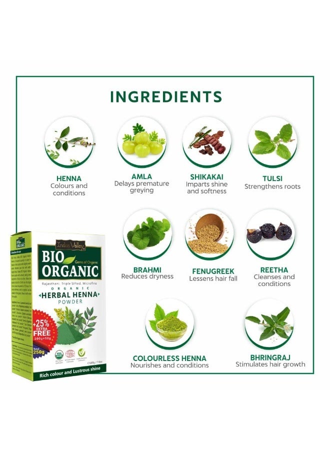 Indus Valley Bio Organic Herbal Henna Powder Rich Colour and Lustrous Shine for Hair Chemical-Free for Hair Health 100 g - Pack of 2 - Image 4