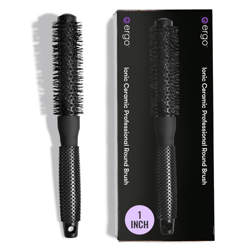 Ergo Ceramic Ionic Round Brush for Blow Out  Salon Quality Hair Brushes for Women  Roller Brush for Blow Drying Wet and Dry Hair Styling Volumizing Hair Care  ER25 1