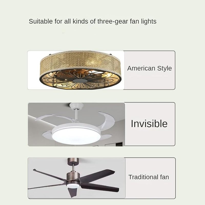 Ceiling Fan Remote Control Kit High Voltage 6 Speed Receiver Black White - Image 3