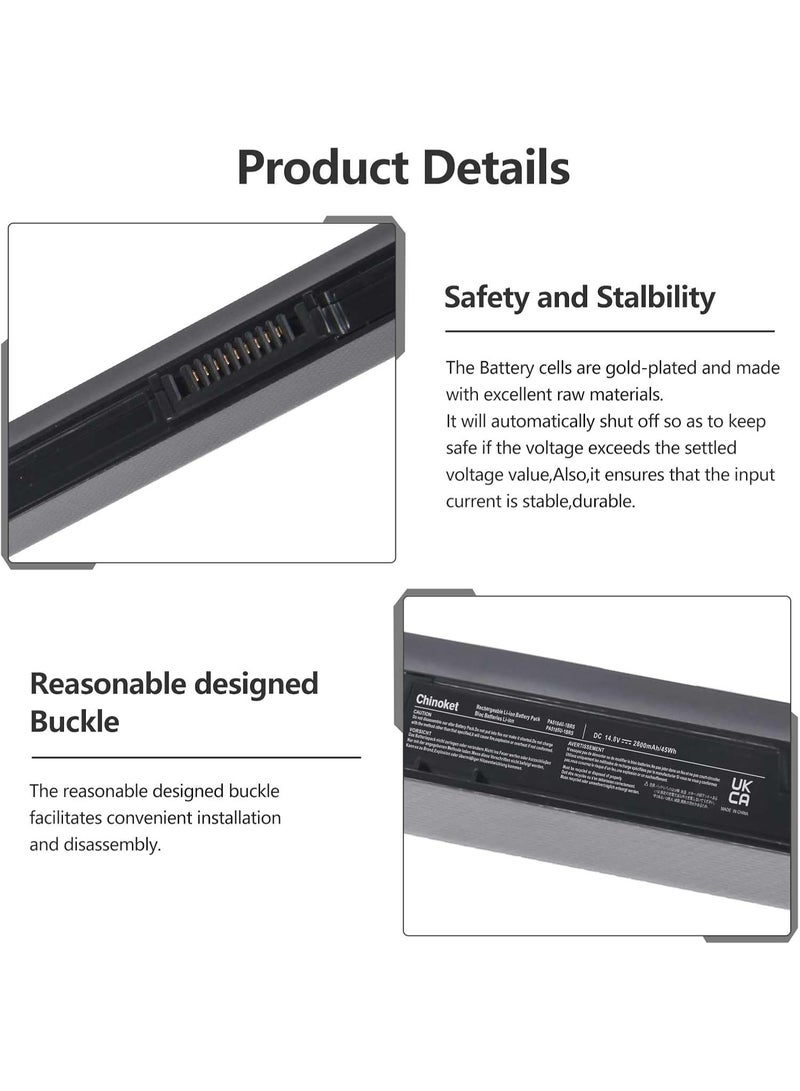 Terabyte PA5185U-1BRS PA5184U-1BRS PA5186U-1BRS PA5195U-1BRS Laptop Battery for Toshiba Satellite E45-B E45T-B P50-C L70-C C50-B C50D-B C55-C C55D L50-B L50D L55 S50-BS50-C S50T S55-B S55-C S55T-B - Image 3