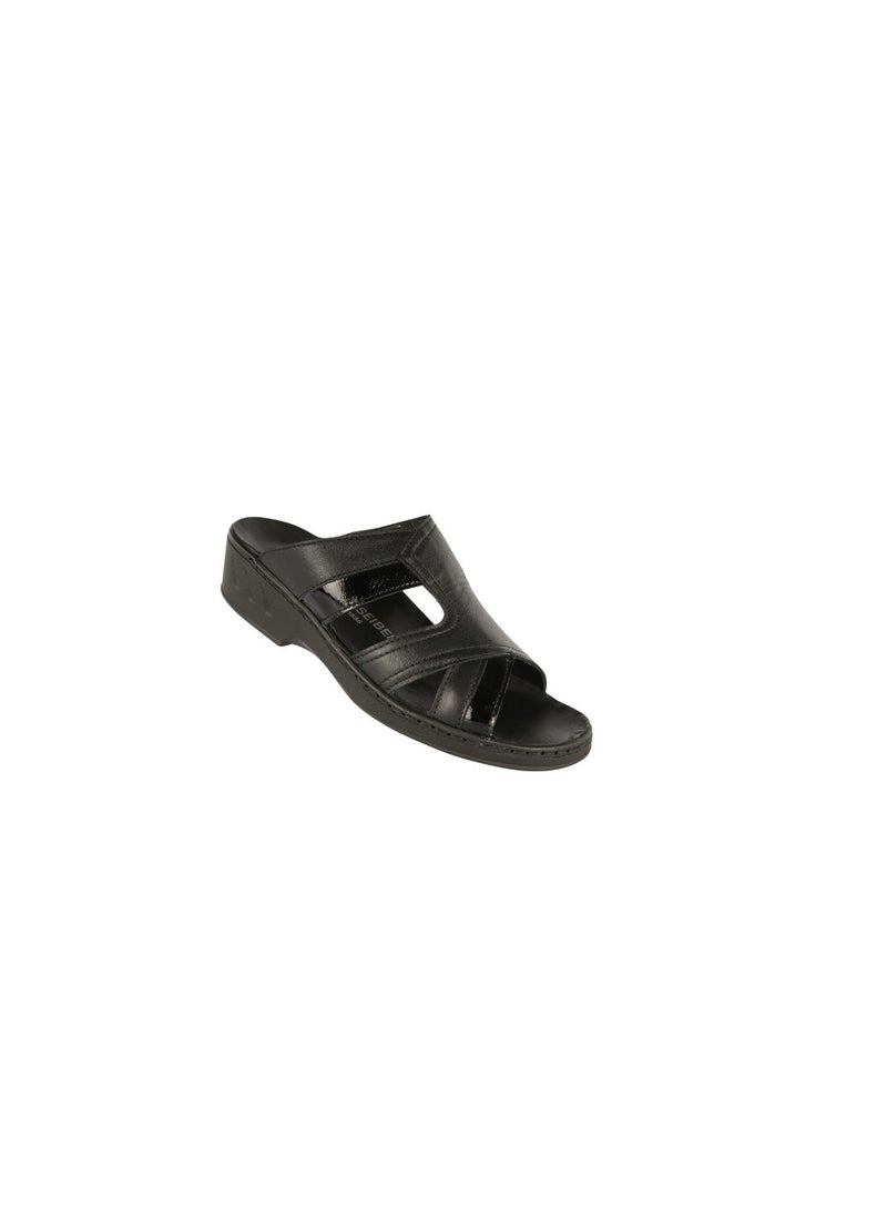 Josef Seibel  Ladies Comfort Wedge Sandals 08845AR Black - Image 1