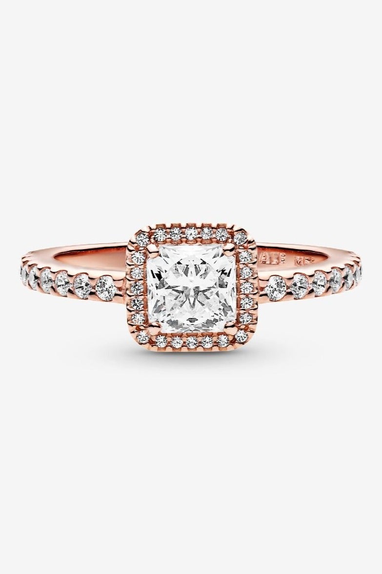 PANDORA 14K Rose Gold-Plated Ring with Clear Cubic Zirconia - Image 5