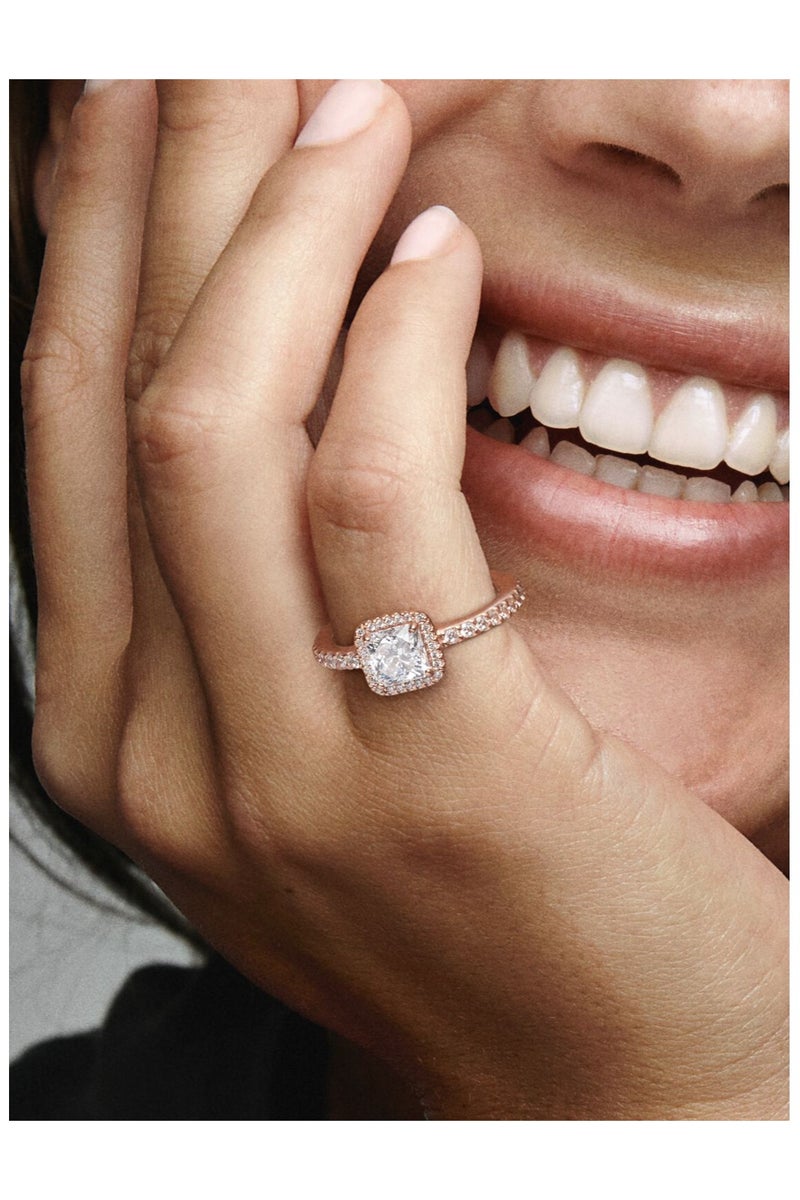 PANDORA 14K Rose Gold-Plated Ring with Clear Cubic Zirconia - Image 4