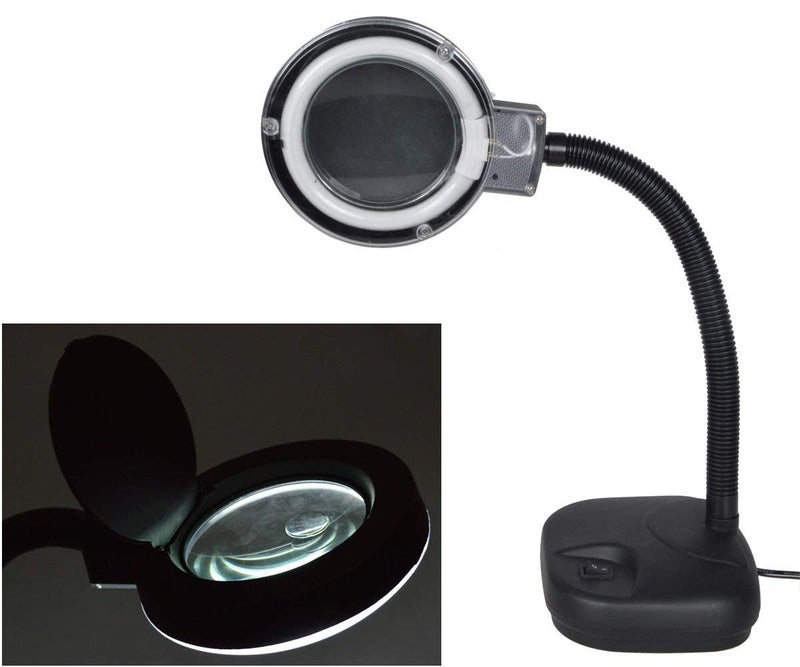 Schofic 5X 10X Light-Weight Portable Tabletop Gooseneck Led Magnifying Lamp Magnifier Desk (1) - Image 4