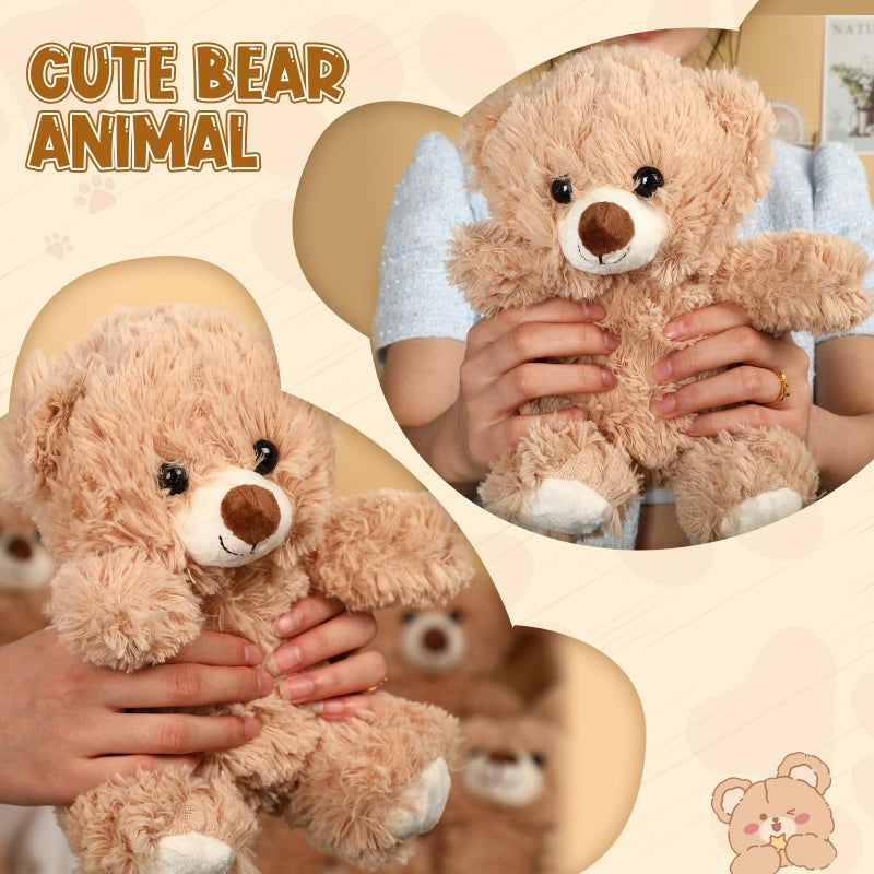 Jenaai 8 Pcs 10 Inch Bear Stuffed Animals Bulk Cute Baby Shower Small Plush Bears Party Favors for Baby Shower Wedding Birthday Graduation Centerpiece Decoration(Stylish,Light Brown) - Image 4
