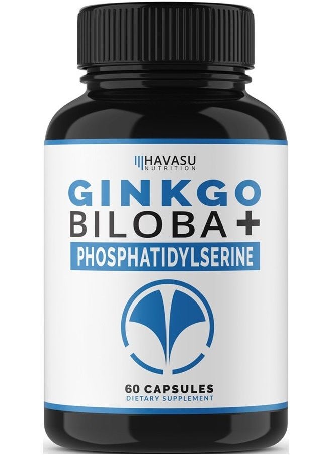 Havasu Nutrition - Ginkgo Biloba Non-GMO 120mg, Supports Brain Health, Mental Alertness, Memory & Focus - 60 Capsules - Image 1