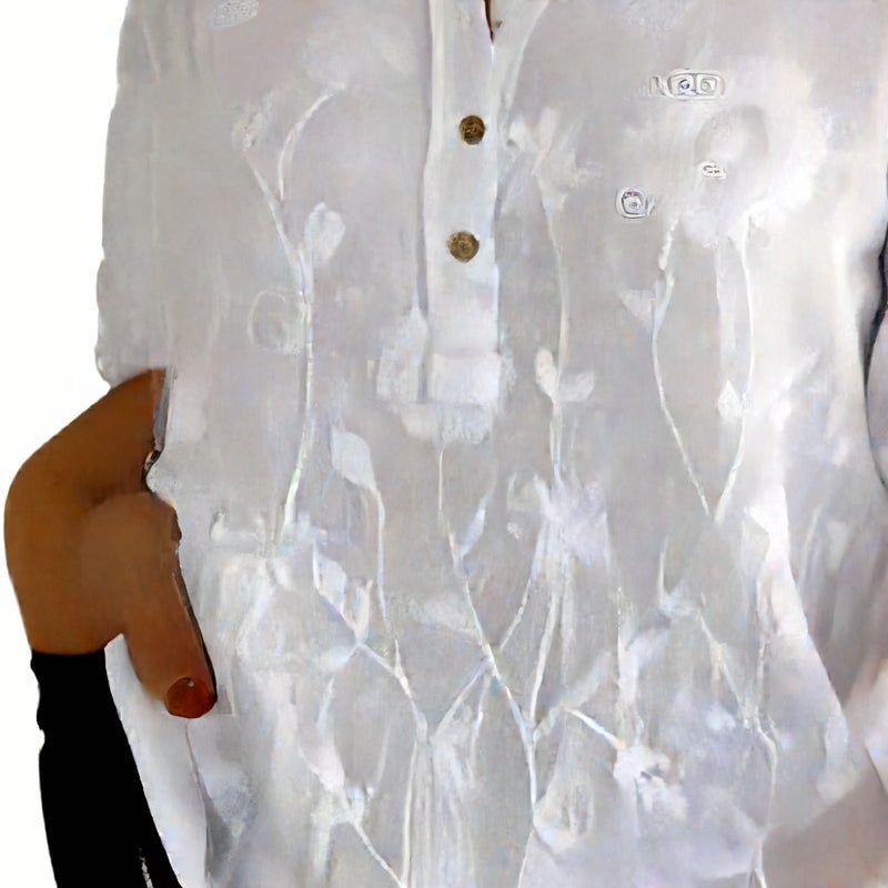 Women Lace Embroidered Button V-Neck Blouse - Image 5