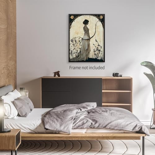 Sufeasdf Vintage Greek Mythology Hunting Goddess Artemis Canvas Wall Art Divine Feminine Poster Room Aesthetic Print for Home Bedroom Dorm Wall Decor 12x16in Unframed - Image 3
