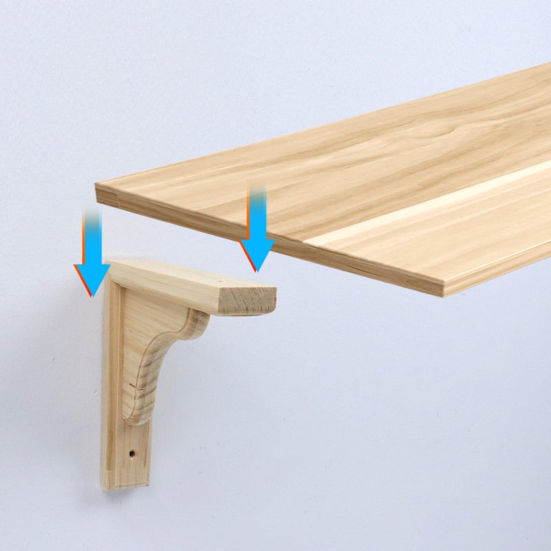 Antrader Solid Wall Mount Wood Shelf Bracket  6 Inch Wooden Shelf Brackets  Diy Wood Bracket Include Mounting Screws  Pack Of 2 - Image 3