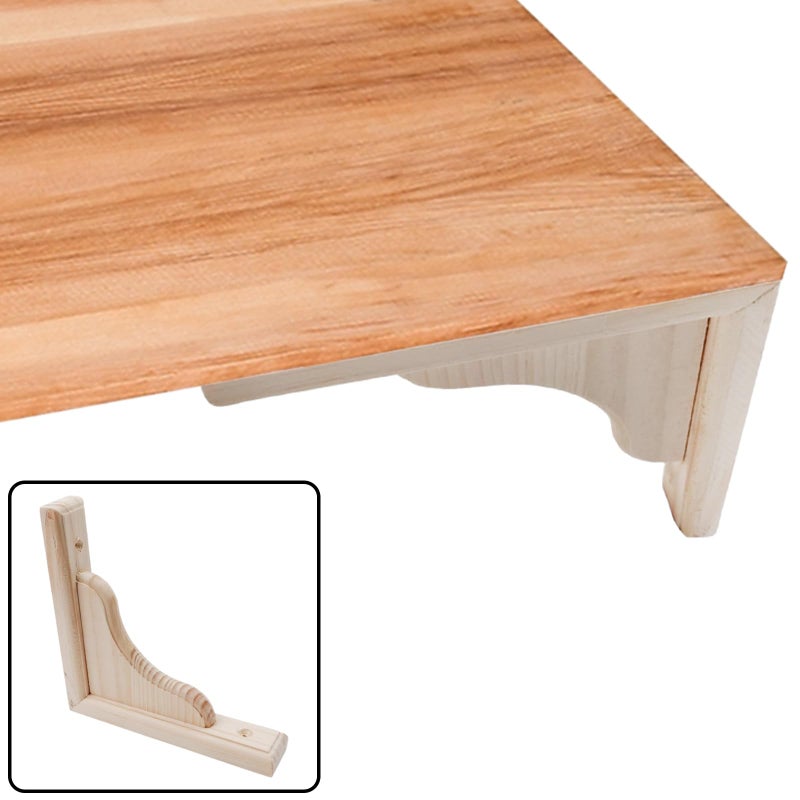 Antrader Solid Wall Mount Wood Shelf Bracket  6 Inch Wooden Shelf Brackets  Diy Wood Bracket Include Mounting Screws  Pack Of 2 - Image 5