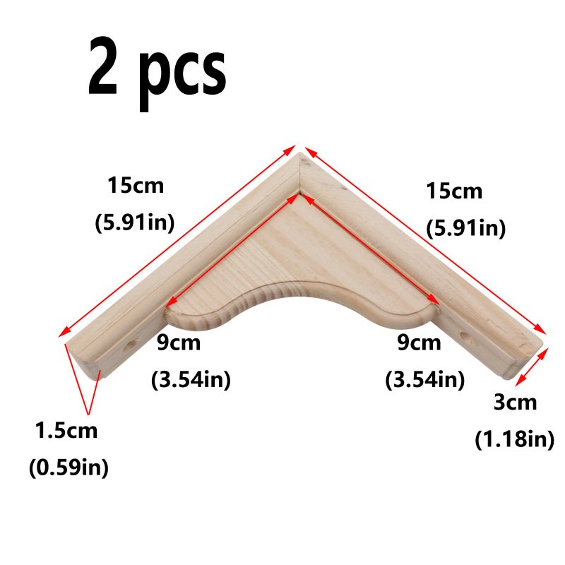 Antrader Solid Wall Mount Wood Shelf Bracket  6 Inch Wooden Shelf Brackets  Diy Wood Bracket Include Mounting Screws  Pack Of 2 - Image 2
