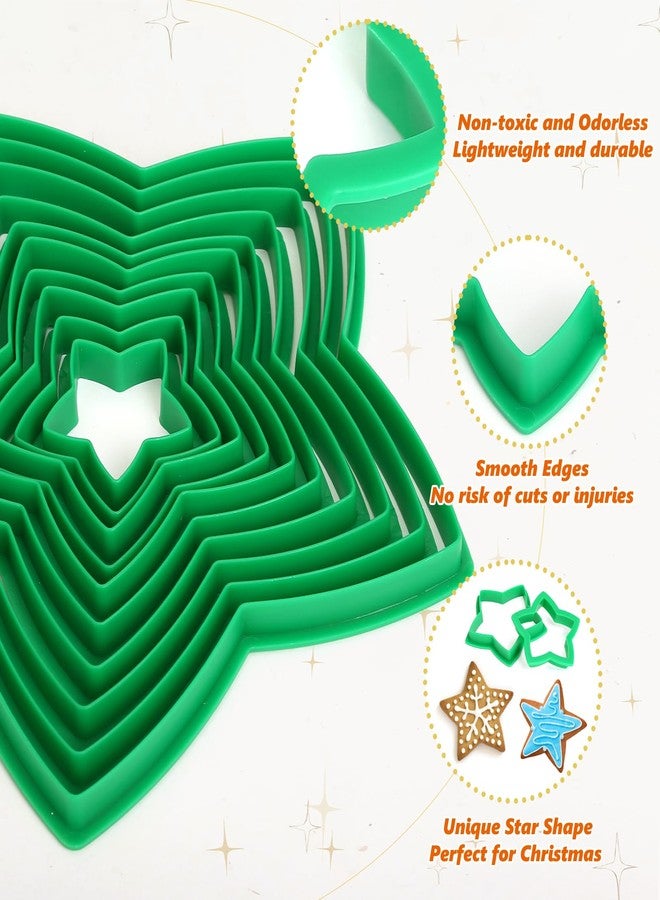 GWHOLE 10PCS Star Cookie Cutters, Plastic Cookie Cutter Set Star Shape Cookie Mold for Kids Baking Xmas Party Supplies - Image 3